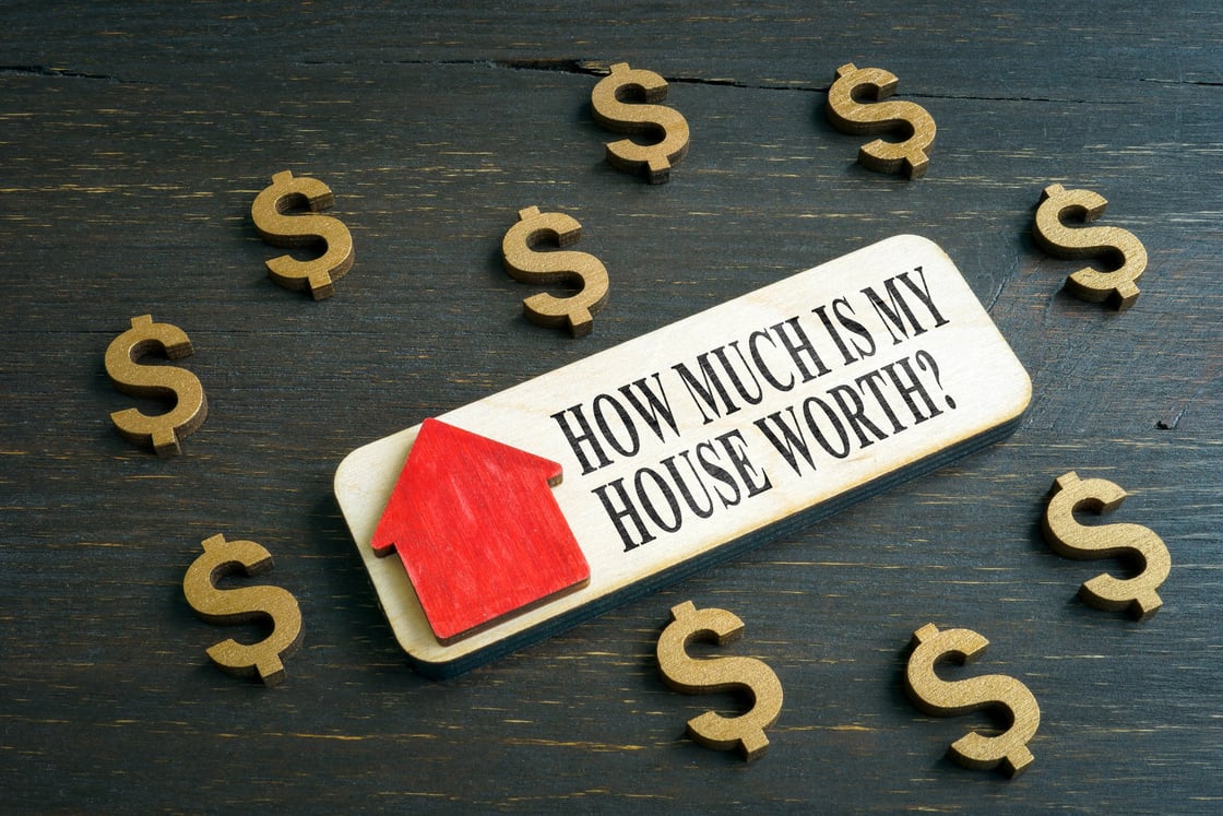 Dollar signs and How much is my home worth question.